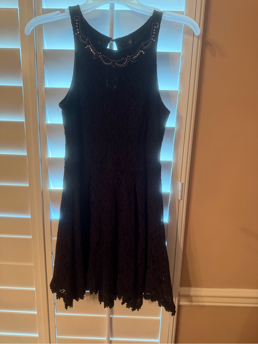 Black Lace Sequin Accent Women’s Dress